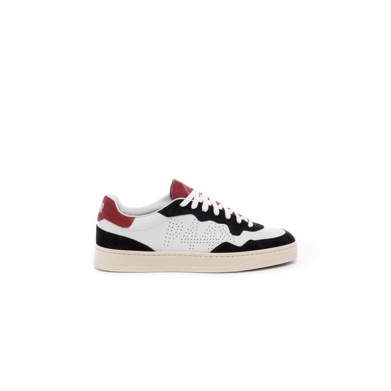 Image of P448 Mens Bali Rosso Court Trainers Whi-Blkrosso male 8 (42)