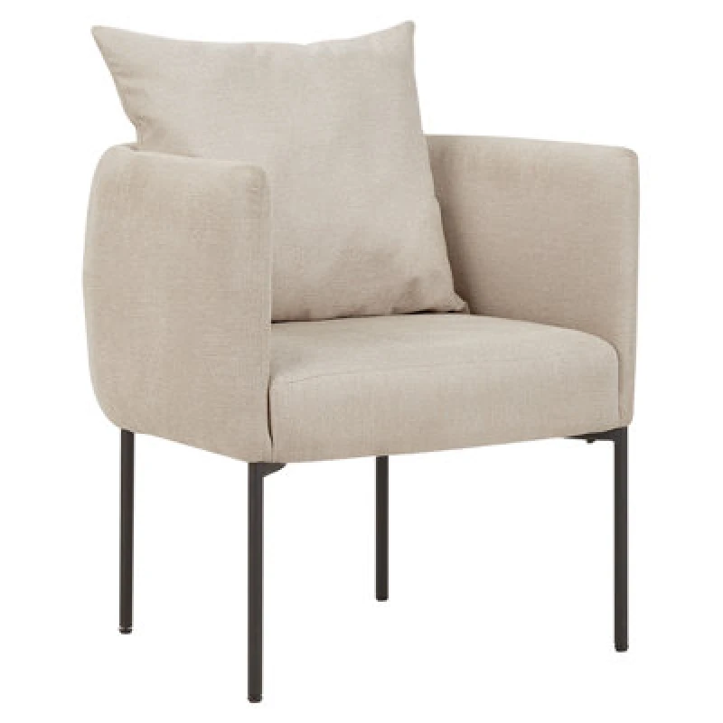 Image of Beliani Faux Linen Armchair Beige Malmos