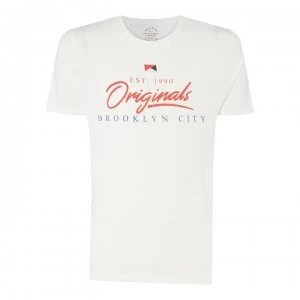 Image of Jack and Jones Jack Art Sign T Shirt - Cloud Dancer