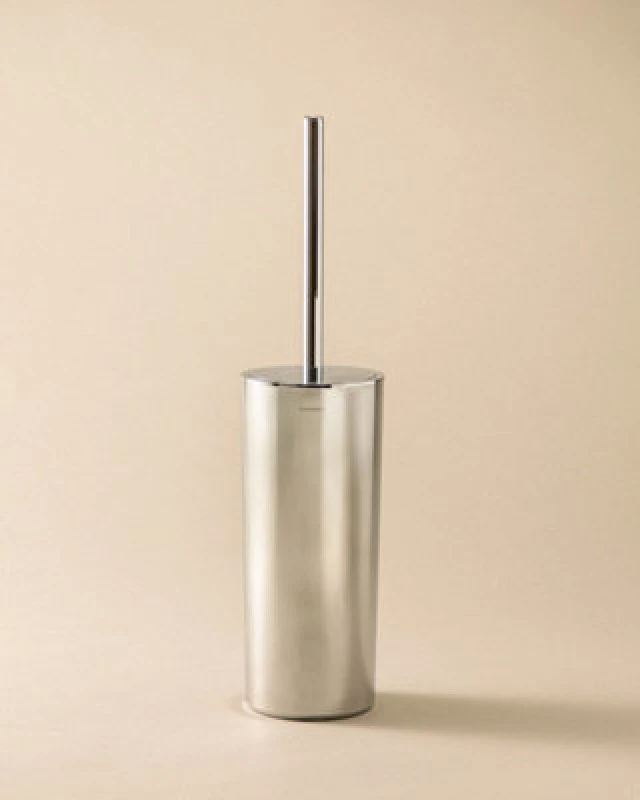 Image of Cosmic Toilet Brush With Holder, Gloss Chrome, Free Standing, Essentials Collection