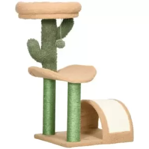 Image of PawHut 72cm Cat Activity Centre w/ Bed Toy Ball Sisal Post Curved Pad