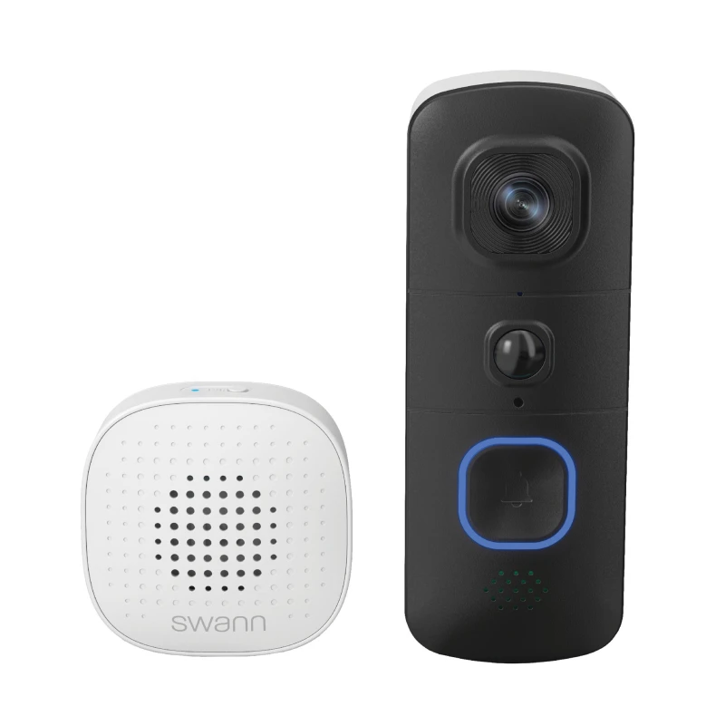 Image of Swann EVO Wireless Video Doorbell Smart Doorbell - Includes Chime Black