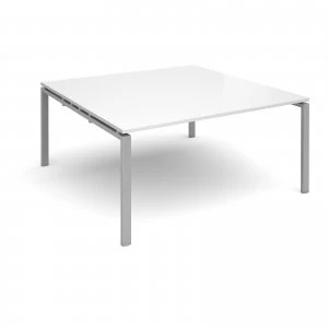 Image of Adapt II square Boardroom Table 1600mm x 1600mm - Silver Frame White