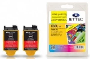 Image of Kodak 30 Colour Twin Pack Compatible JetTec Ink Cartridge K30C x 2