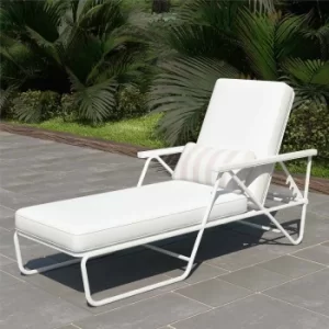 Image of Connie Multi Position Lounger with Rain Cover, white