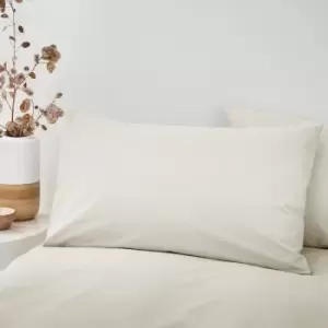 Image of Bianca 100% Organic Cotton 200 Thread Count Standard Pillow Cases, Natural, Pair