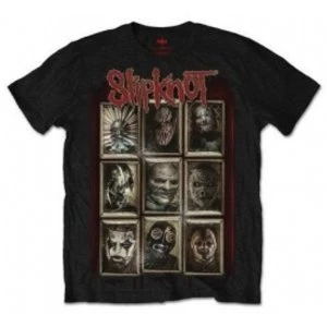 Image of Slipknot New Masks Mens Black T Shirt Small
