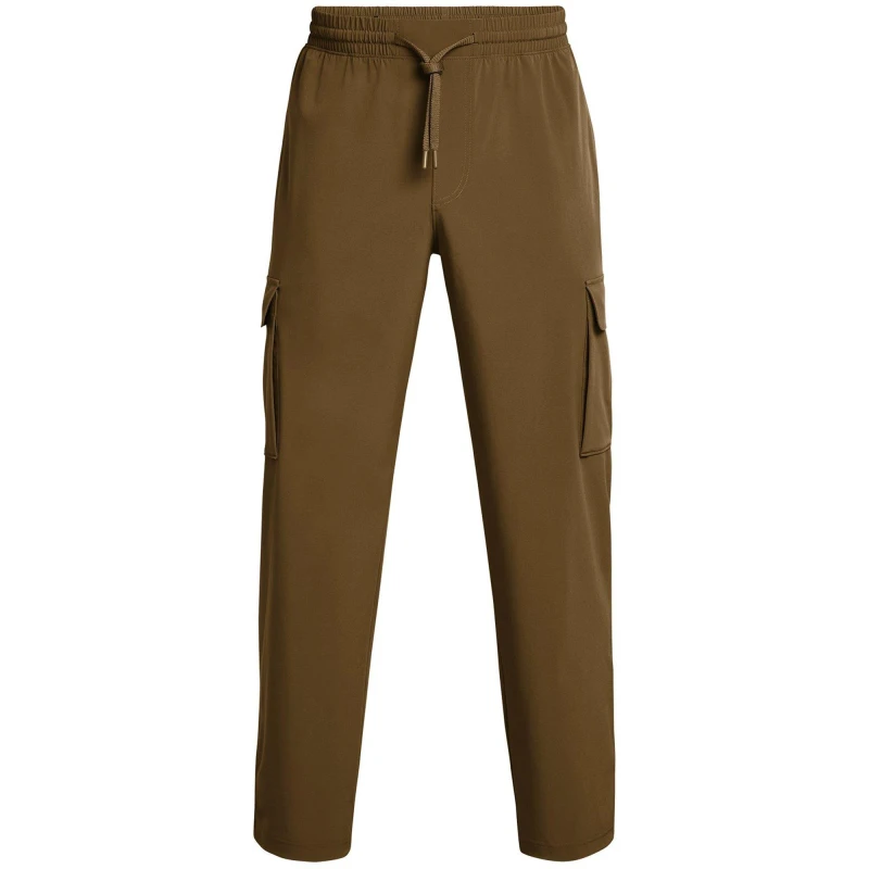 Image of Under Armour Mens Vibe Woven Open Hem Fleece Joggers Brown male S