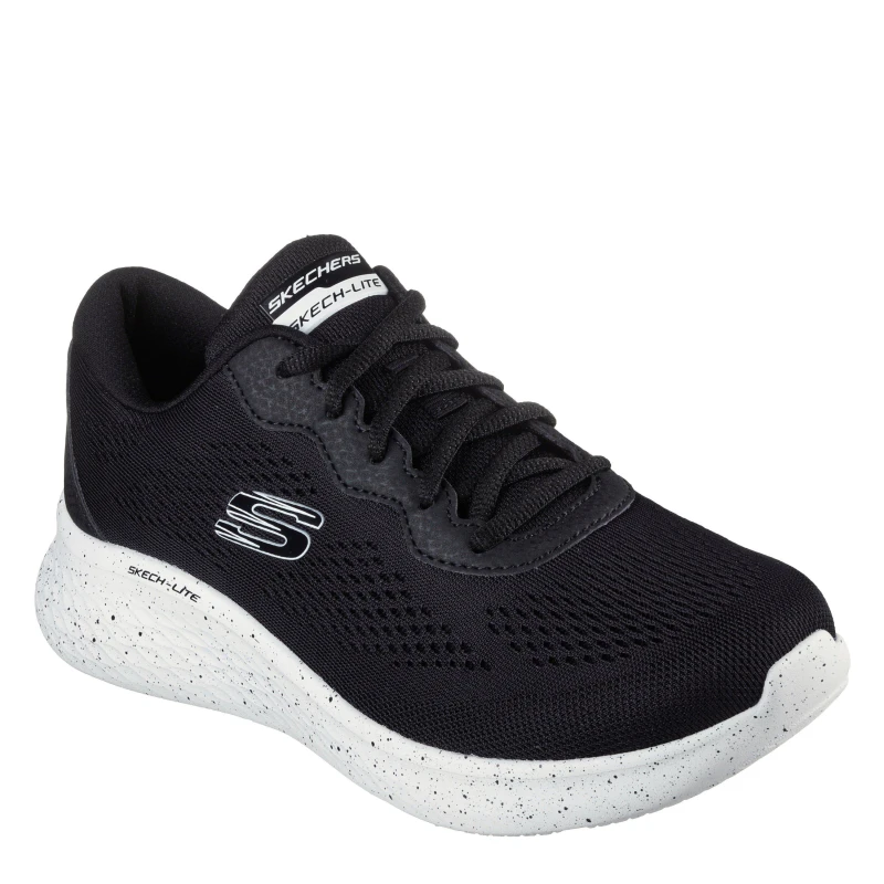 Image of Skechers Womens Engineered Mesh Speckle Trim Slip On Trainers Black/White female 2 (35)