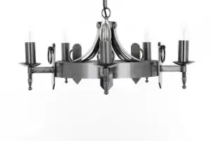 Image of Mitre 5 Light Sterling Ceiling Pendant Light