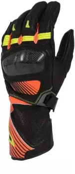 Image of Macna Airpack Motorcycle Gloves, black-red-yellow, Size 2XL, black-red-yellow, Size 2XL