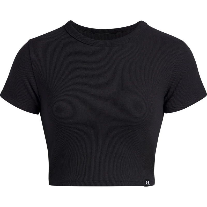 Image of Under Armour Womens Rival Rib Crop Top Black female 12 (M)