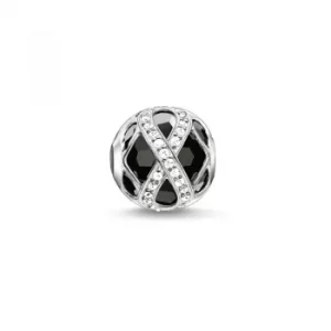 Image of Ladies Thomas Sabo Sterling Silver Karma Beads Infinity Black Bead