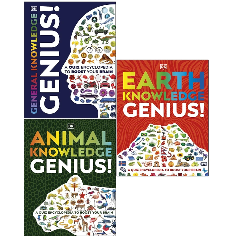 Image of A Quiz Encyclopedia To Boost Your Brain Genius Knowledge 3 Book Collection General Knowledge Genius DK Books