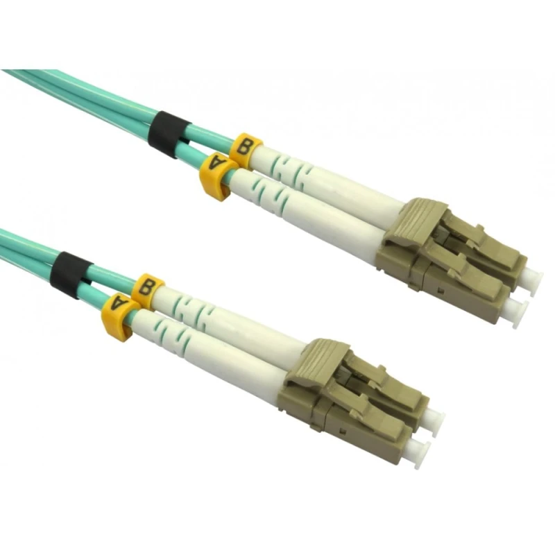 Image of Cables Direct FB4M-LCLC-030D fibre optic cable 3m LC OM4 Aqua colour