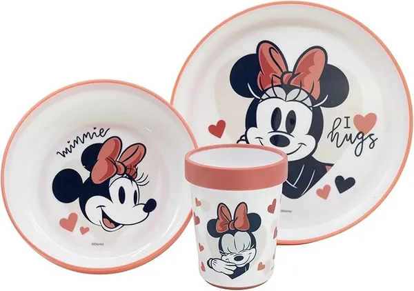 Image of Minnie Mouse Toddler Non Slip Dinner Set -Minnie Mouse Kids Tableware 10795 Pink 38339101000