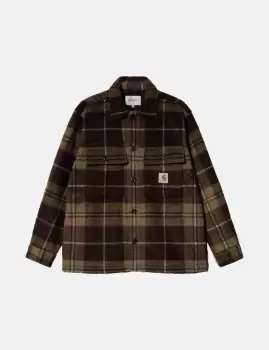 Image of Carhartt-WIP Manning Check Overshirt - Dark Umber Brown/Leather