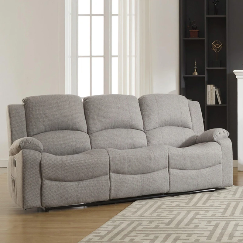 Image of Artemis Home Marldon 3 Seat Reclining Sofa in Light Grey Light Grey Unisex
