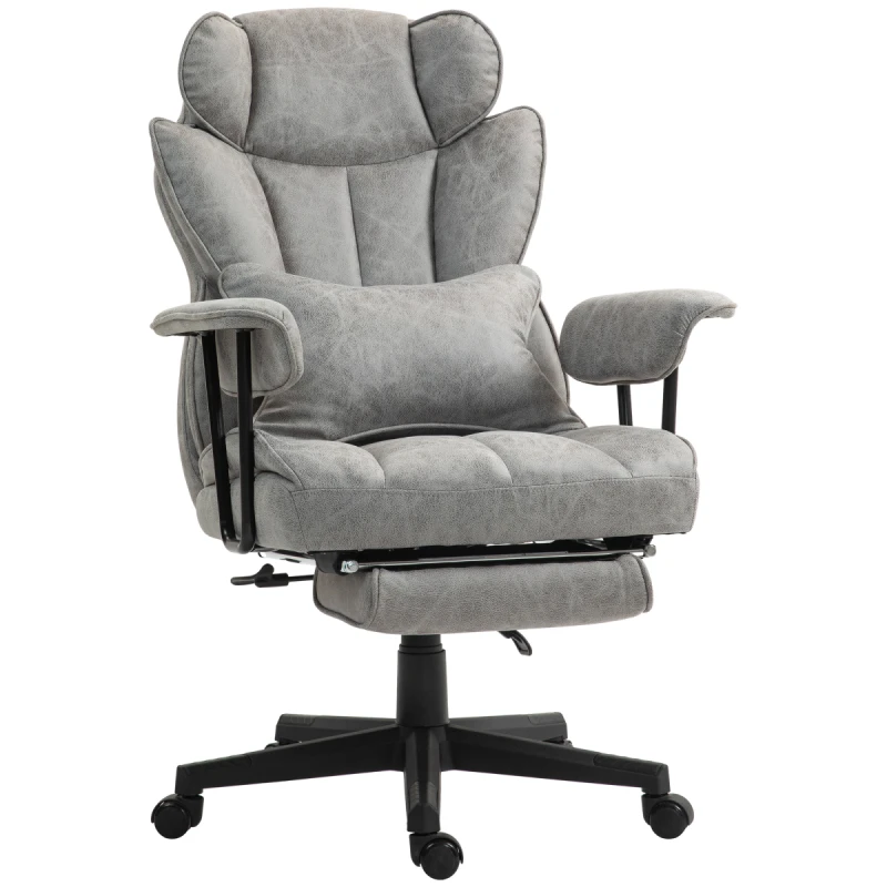 Image of HOMCOM HOMCOM Office Chair, Ergonomic Desk Chair with Foot Rest, Grey Grey One Size Unisex 5063603042643