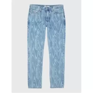 Image of Tommy Jeans Ethan Straight Swirl Lasered Denim Jeans - Blue