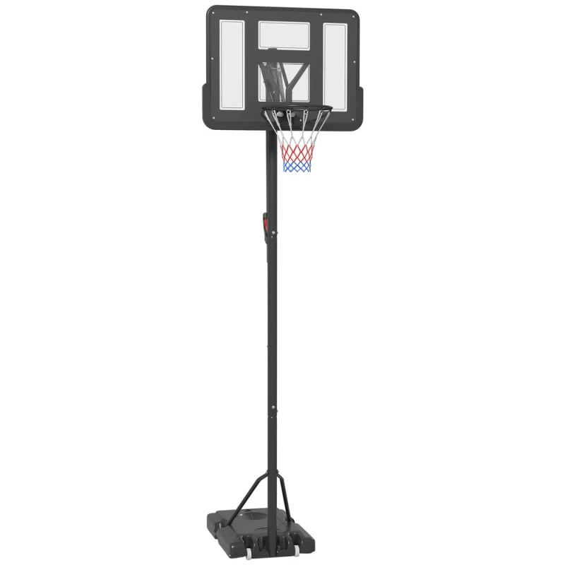 Image of SPORTNOW Sportnow - 2.35-3.05m Basketball Hoop and Stand with 6-Level Height and Wheels 5056725532055
