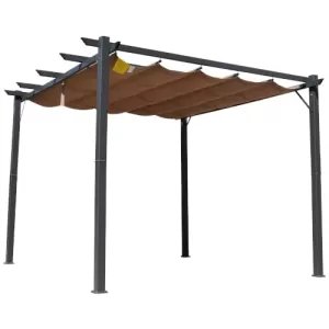 Image of Outsunny Pergola Awning 3x3 m-Brown/Black