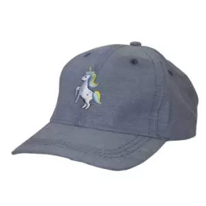 Image of Foxbury Childrens Girls Unicorn Baseball Cap (One size) (Blue)