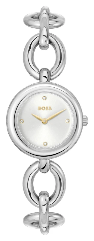 Image of BOSS 1502791 Live Chain Link (28mm) Silver Dial / Stainless Watch