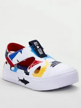 Image of Converse Chuck Taylor All Star Shark Bite Superplay Sandal Ox Toddler Trainer - White/Multi, Size 9