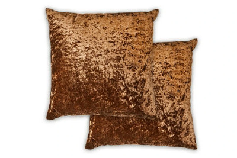 Image of Crushed Velvet Cushion Cover In Brown
