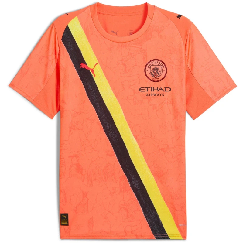 Image of Puma x KidsSuper Manchester City Goalkeeper Shirt 2025 2026 Adults Neon Sun male XS