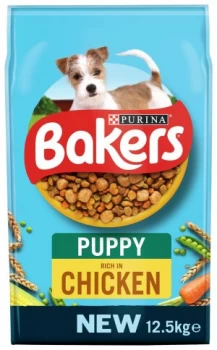 Image of Bakers Puppy Dry Dog Food Chicken and Veg 12.5kg