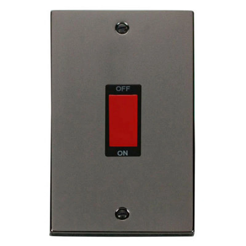 Image of SE Home Black Nickel 2 Gang Size 45A Switch Black