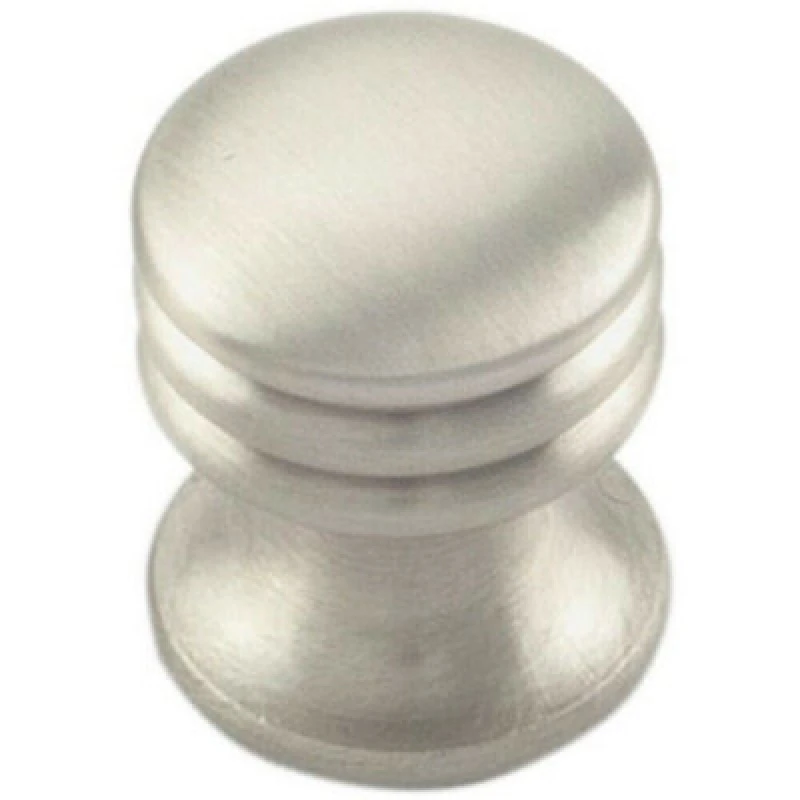 Image of Loops One Piece Textured Cupboard Door Knob 15.5mm Diameter Satin Nickel Metallics unisex