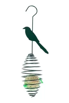 Image of Metal Spring Bird Feeder with Bird Decoration, Great Tit