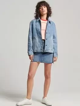 Image of Superdry Vintage Denim Jacket -blue, Blue, Size 8, Women