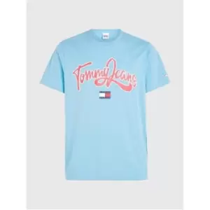 Image of Tommy Jeans Tjm Reg College Pop Text Tee - Blue
