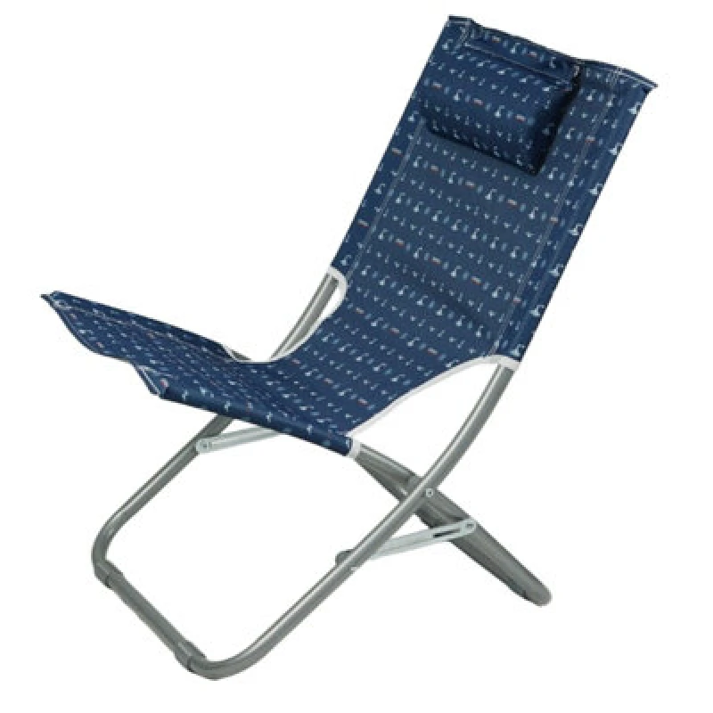 Image of Gr8 Garden Adult Blue Folding Beach Chair Portable Metal Garden Patio Fishing Camping Seat