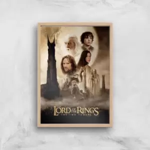 Image of Lord Of The Rings: The Two Towers Giclee Art Print - A4 - Wooden Frame