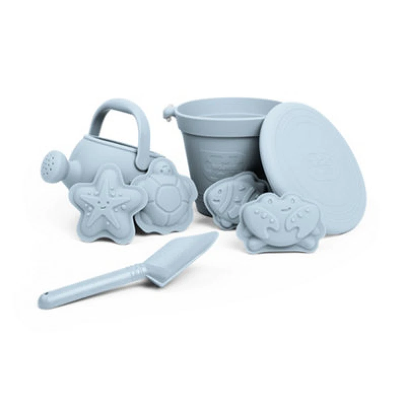 Image of Bigjigs Toys 5 Piece Silicone Beach Bundle - Dove Grey