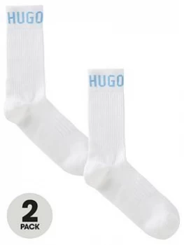 Image of Hugo Boss 2 Pack Sports Socks White Size 43-46