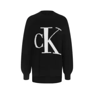 Image of Calvin Klein Jeans Raglan CK Knit Jumper - Black