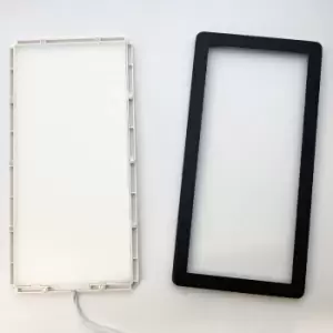 Image of 1x MATT BLACK Ultra-Slim Rectangle Under Cabinet Kitchen Light & Driver Kit - Warm White Diffused LED