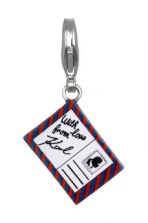 Image of Ladies Karl Lagerfeld Silver Plated Postcard Charm 5378131