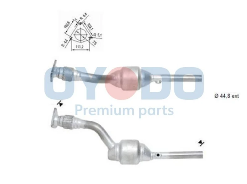 Image of Oyodo 10N0099-OYO Catalytic Converter with fastening/mounting material Catalyst Converter (429)