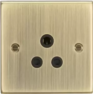 Image of KnightsBridge 5A Unswitched Socket - Square Edge Antique Brass Finish with Black Insert