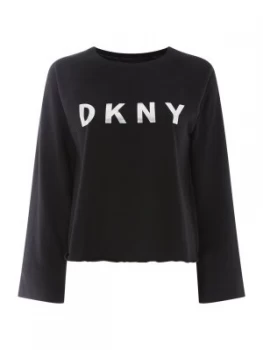 Image of DKNY Iridescent logo sweat top Black