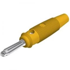 Image of Banana plug Plug straight Pin diameter 4mm Yellow SKS Hirschm
