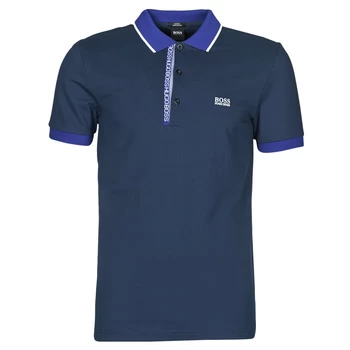 Image of Hugo Boss Athleisure Paule 4 Tipped Collar Polo Shirt Navy Size S Men