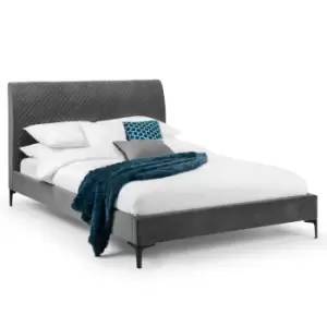 Image of Julian Bowen Sanderson Diamond Quilted Velvet Bed 135Cm